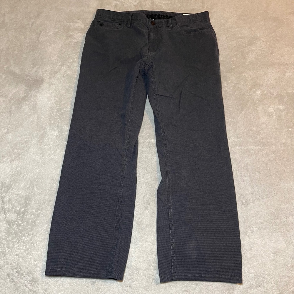 English Laundry Walker Pants Mens 36x30 Black Micro Grid Cotton Straight Leg
